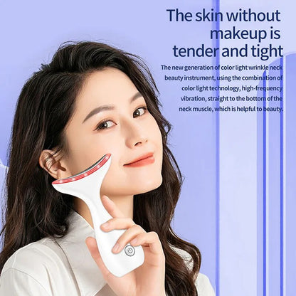 Microcurrent Neck Face Lifting Massagers LED Photon Therapy Neck Wrinkle Skin Tighten Anti Wrinkle Neck Beauty Devices Home Use